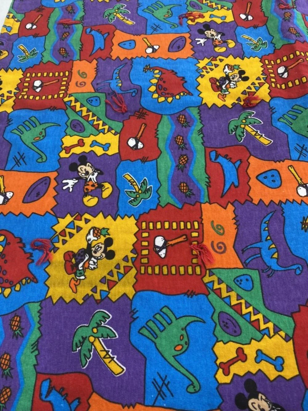 Handmade Mickey Mouse Baby Crib Quilt Palm Tree Pineapple Dinosaur Bones Blanket